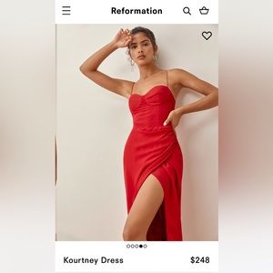 Reformation Kourtney Dress in Cherry